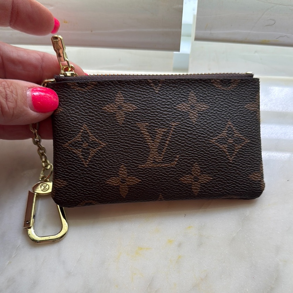 LV  Brown and Gold Monogram Key & Card Holder